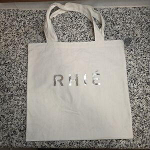 RHIÉ NY Canvas Book Tote • Cream Minimalist Campus Essential